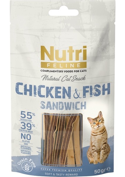 Natural Cat Snack Chicken & Fish Sandvich Mini 50 gr