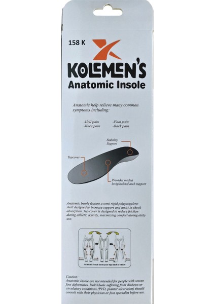 158K Anatomik Memory Foam Insole Köpük Takanlık