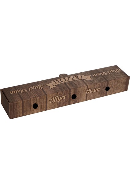 Ahşap Baskılı Küçük Dürüm Kutusu 33 x 6,5 x 4,5 cm 100 Adet