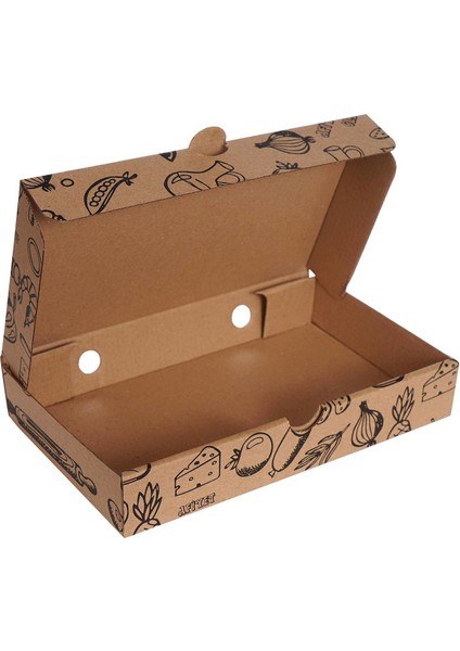 Mix Baskılı Orta Pide Kutusu 32 x 16 x 4 cm 100 Adet fiyatları