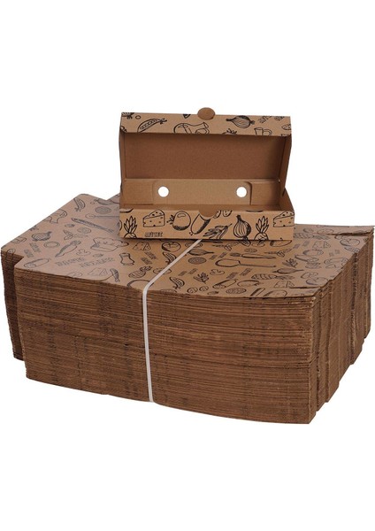 Mix Baskılı Orta Pide Kutusu 32 x 16 x 4 cm 100 Adet fırsatları