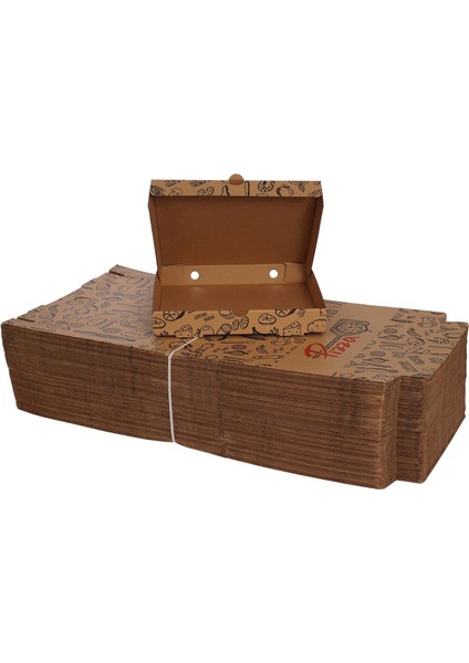 Mix Baskılı Pizza Kutusu 28 x 28 x 4 cm 100 Adet fırsatları