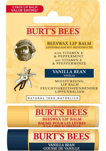 Burt's Bees Burts Bees 2li Lip Balm Set (Beeswax + Vanilya)