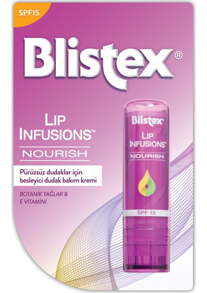 Pürüzsüz Dudaklar Için Besleyici Dudak Bakımı Lip Infusions Nourish SPF15 3,7g