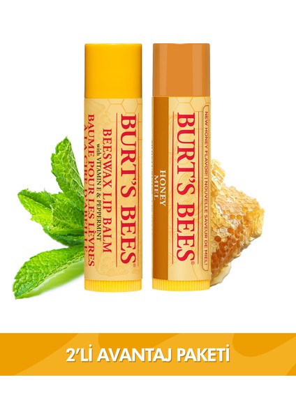 Burt's Bees Burts Bees  beeswax + Bal Aromalı Dudak Bakım Kremi Avantaj Seti