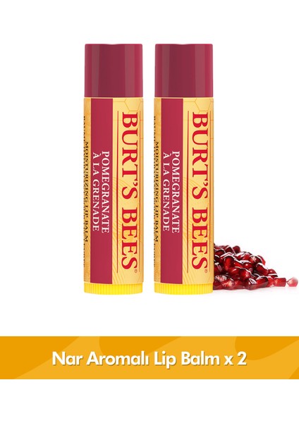 Burt's Bees Burts Bees Nar Aromalı Dudak Bakım Kremi Blister Ambalaj -Pomegranate Lip Balm Blister 4,25 gr x 2 Adet