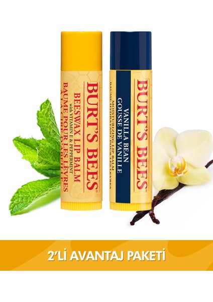 Burt's Bees Burts Bees Beeswax + Vanilya Aromalı Dudak Bakım Kremi Avantaj Seti