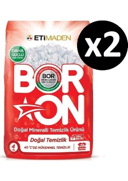 Doğal Mineralli Temizlik Ürünü Doğal Temizlik Beyazlar 4 kg x 2 Adet (52 Yıkama)