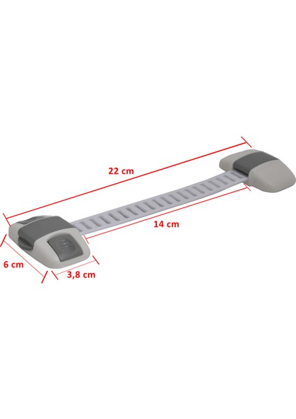 Portakal Safety Ayarlanabilir Çok Amaçlı Dolap Kilidi - Gri