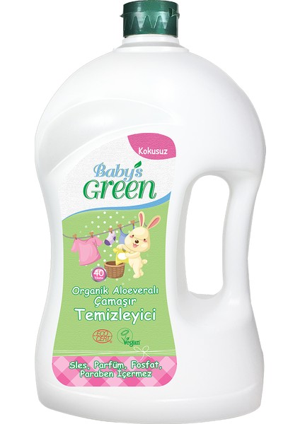 Baby's Green Sertifikalı Organik Aloe Veralı Bebek Çamaşır Deterjanı 1500 ml (40 Yıkama)