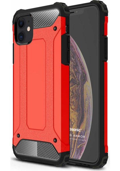 Apple iPhone 12 Mini Kılıf Rugged Armor Kırmızı