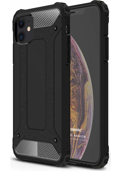 Apple iPhone 12 Mini Kılıf Rugged Armor Siyah