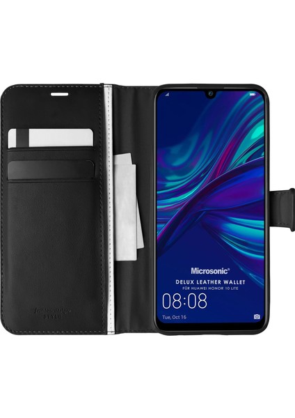 Huawei Honor 10 Lite Kılıf Delux Leather Wallet Siyah