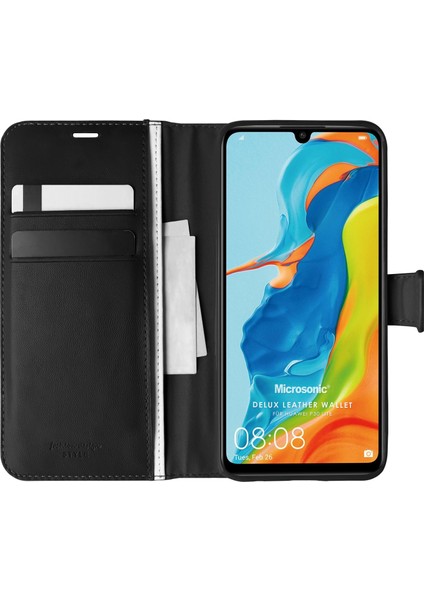 Huawei P30 Lite Kılıf Delux Leather Wallet Siyah