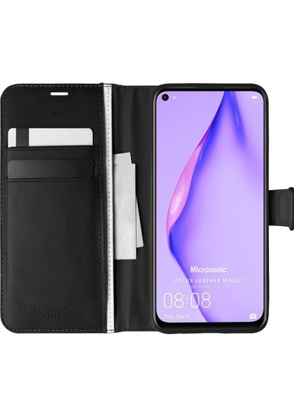 Huawei P40 Lite Kılıf Delux Leather Wallet Siyah