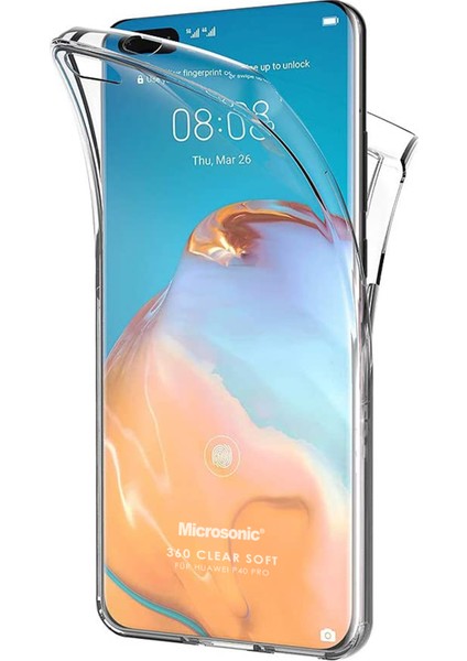 Huawei P40 Pro Kılıf 6 Tarafı Tam Full Koruma 360 Clear Soft Şeffaf