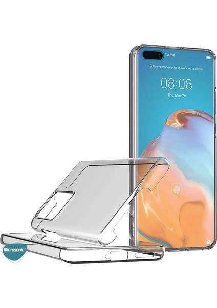 Huawei P40 Pro Kılıf 6 Tarafı Tam Full Koruma 360 Clear Soft Şeffaf