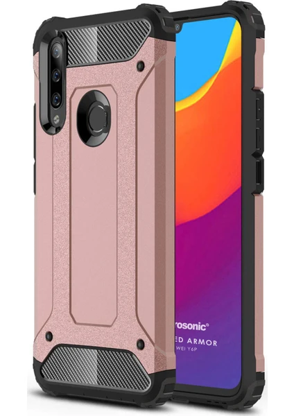 Huawei Y6P Kılıf Rugged Armor Rose Gold