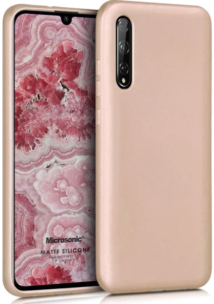 Matte Silikon Huawei P Smart S Kılıf Gold