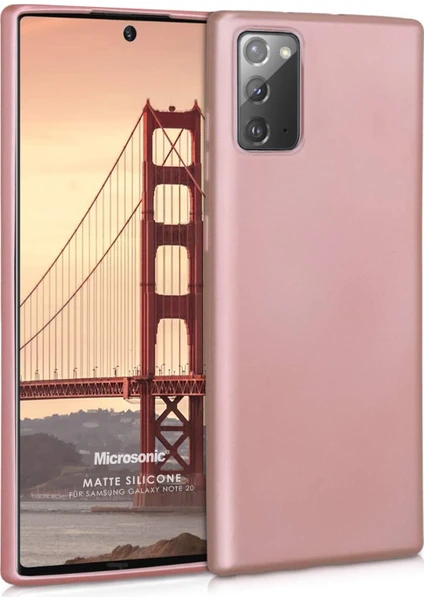 Matte Silikon Samsung Galaxy Note 20 Kılıf Rose Gold