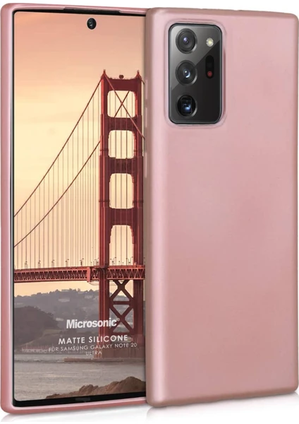 Matte Silikon Samsung Galaxy Note 20 Ultra Kılıf Rose Gold