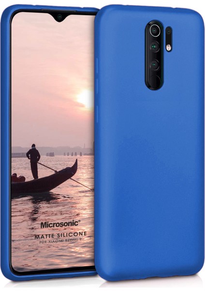 Matte Silikon Xiaomi Redmi 9 Kılıf Mavi