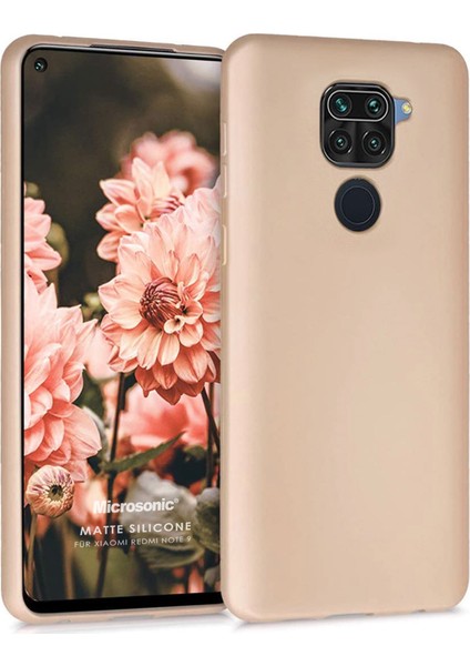 Matte Silikon Xiaomi Redmi Note 9 Kılıf Gold