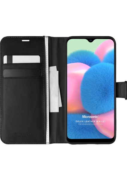 Samsung Galaxy A30s Kılıf Delux Leather Wallet Siyah