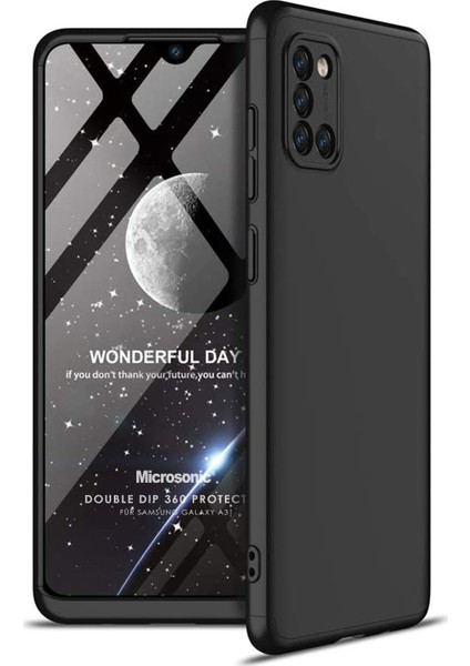 Samsung Galaxy A31 Kılıf Double Dip 360 Protective Siyah