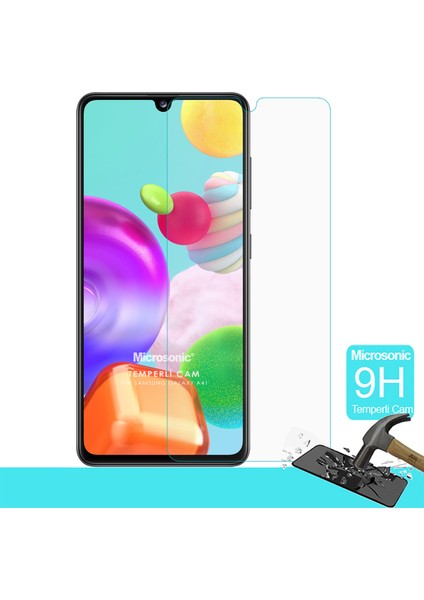 Samsung Galaxy A41 Tempered Glass Ekran Koruyucu Şeffaf