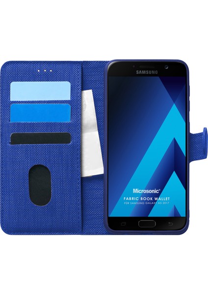 Samsung Galaxy A5 2017 Kılıf Fabric Book Wallet Lacivert