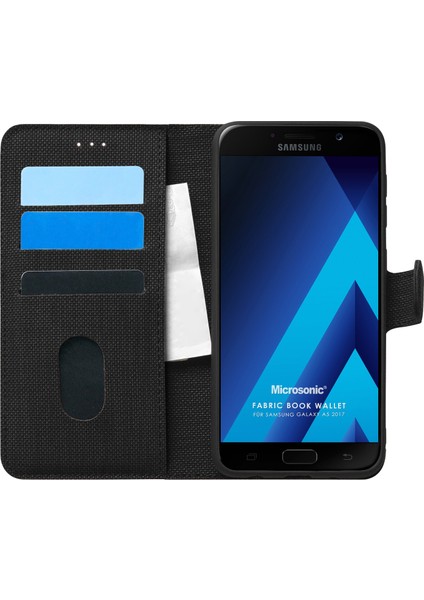 Samsung Galaxy A5 2017 Kılıf Fabric Book Wallet Siyah