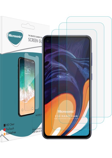 Samsung Galaxy A60 Ekran Koruyucu Nano Glass (3 Pack) Şeffaf