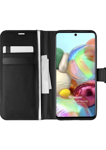 Samsung Galaxy A71 Kılıf Delux Leather Wallet Siyah