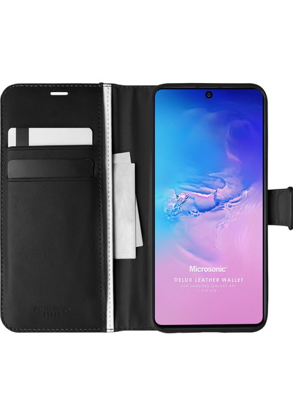 Samsung Galaxy A91 Kılıf Delux Leather Wallet Siyah