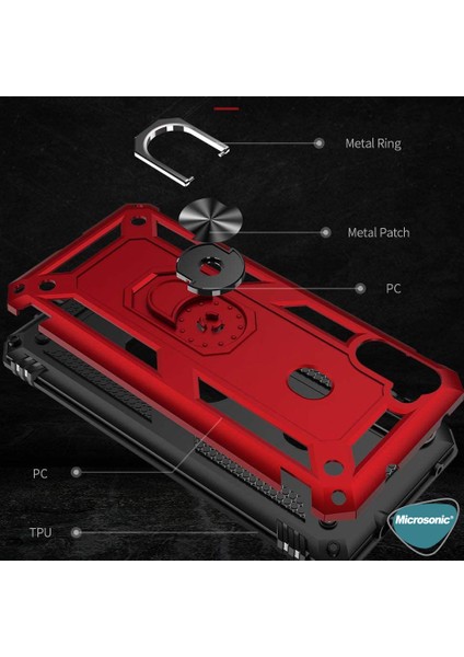 Samsung Galaxy M11 Kılıf Military Ring Holder Lacivert
