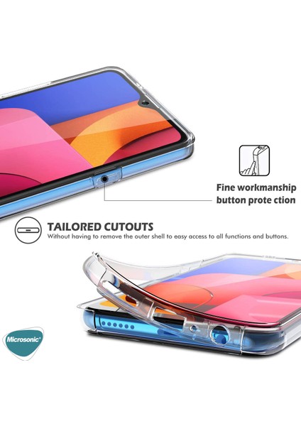 Samsung Galaxy M21 Kılıf 6 Tarafı Tam Full Koruma 360 Clear Soft Şeffaf