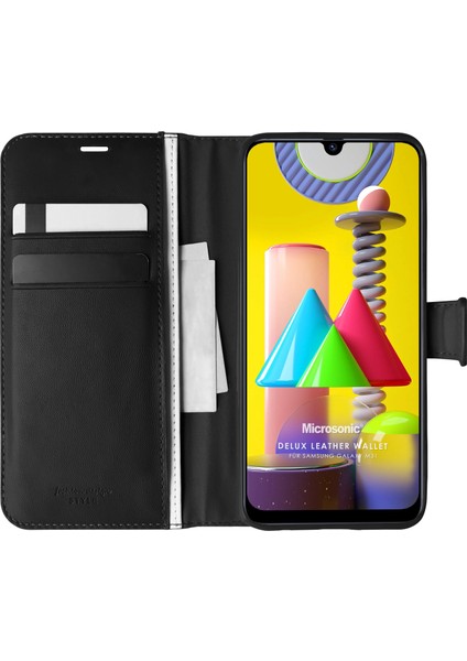 Samsung Galaxy M31 Kılıf Delux Leather Wallet Siyah