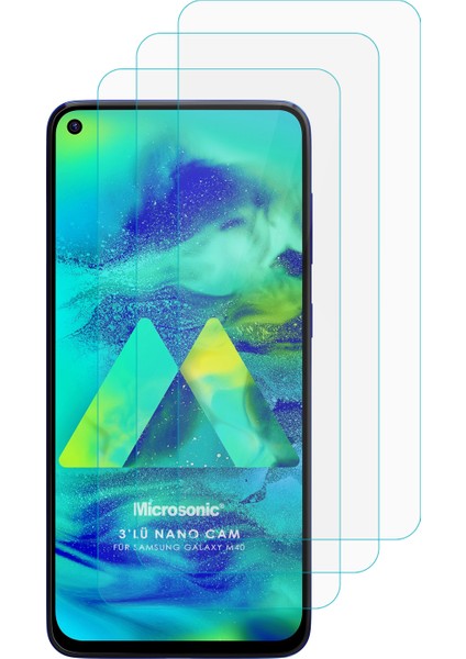 Samsung Galaxy M40 Ekran Koruyucu Nano Glass (3 Pack) Şeffaf