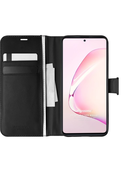 Samsung Galaxy Note 10 Lite Kılıf Delux Leather Wallet Siyah