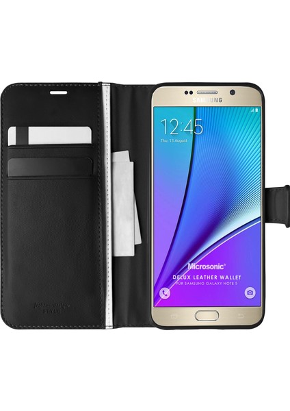 Samsung Galaxy Note 5 Kılıf Delux Leather Wallet Siyah