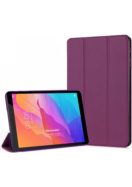 Huawei MatePad T8 8'' Kılıf Slim Translucent Back Smart Cover Mor