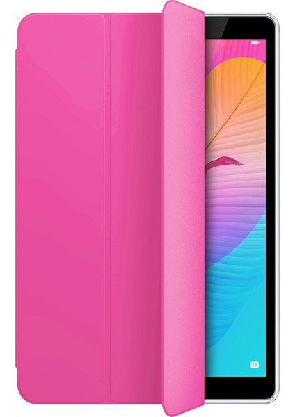 Huawei MatePad T8 8'' Kılıf Slim Translucent Back Smart Cover Pembe