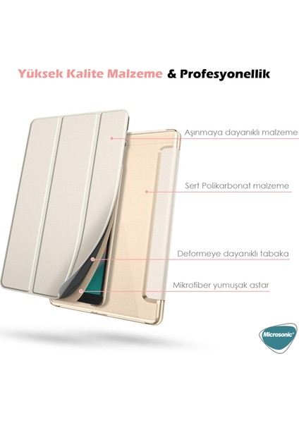 Huawei MatePad T8 8'' Kılıf Slim Translucent Back Smart Cover Pembe