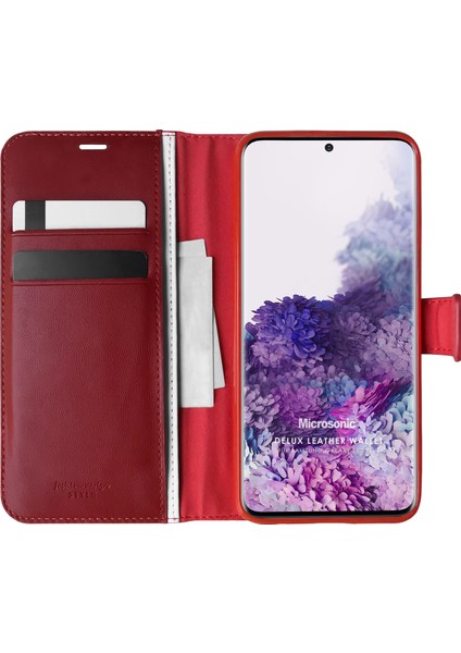 Samsung Galaxy S20 Plus Kılıf Delux Leather Wallet Kırmızı