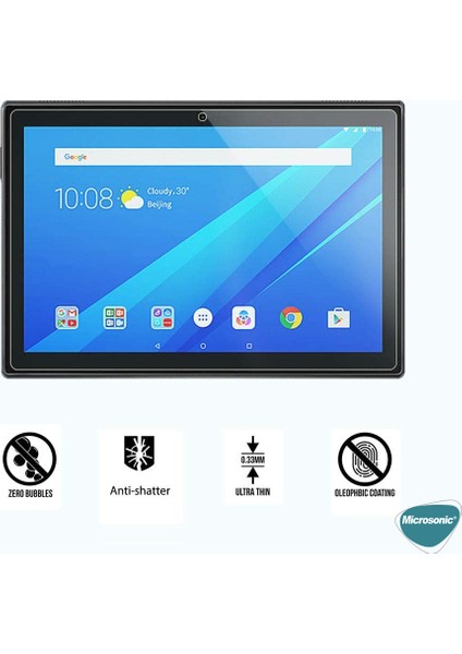 Lenovo Tab M10 TB-X605F 10.1" (ZA480027TR) Tempered Glass Ekran Koruyucu Şeffaf