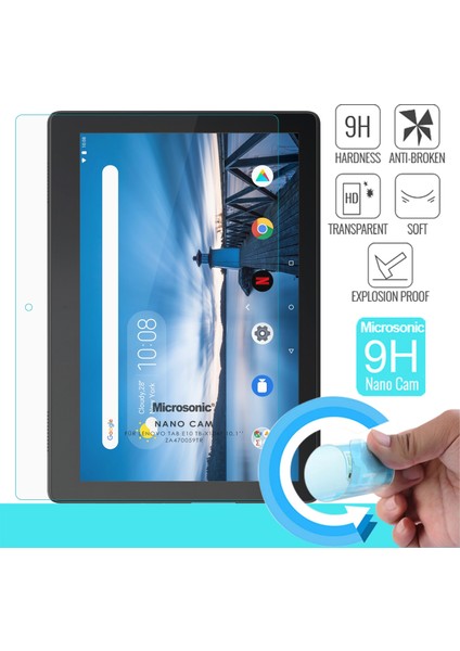 Lenovo Tab E10 TB-X104F 10.1" (ZA470059TR) Nano Glass Ekran Koruyucu Şeffaf