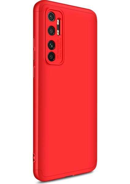 Xiaomi Mi Note 10 Lite Kılıf Double Dip 360 Protective Kırmızı