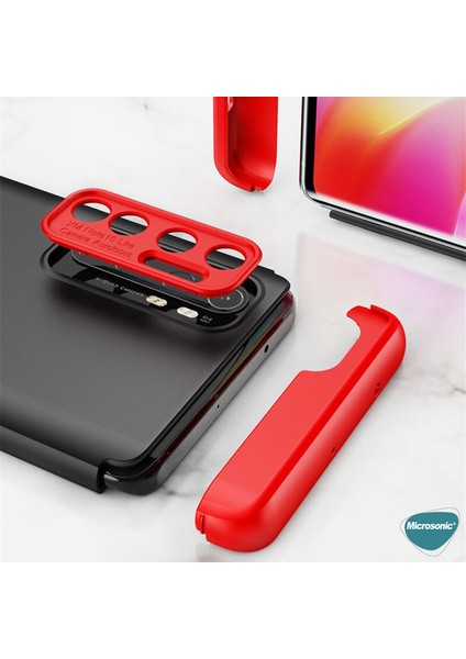 Xiaomi Mi Note 10 Lite Kılıf Double Dip 360 Protective Kırmızı