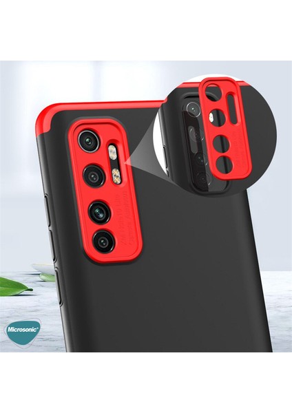 Xiaomi Mi Note 10 Lite Kılıf Double Dip 360 Protective Kırmızı